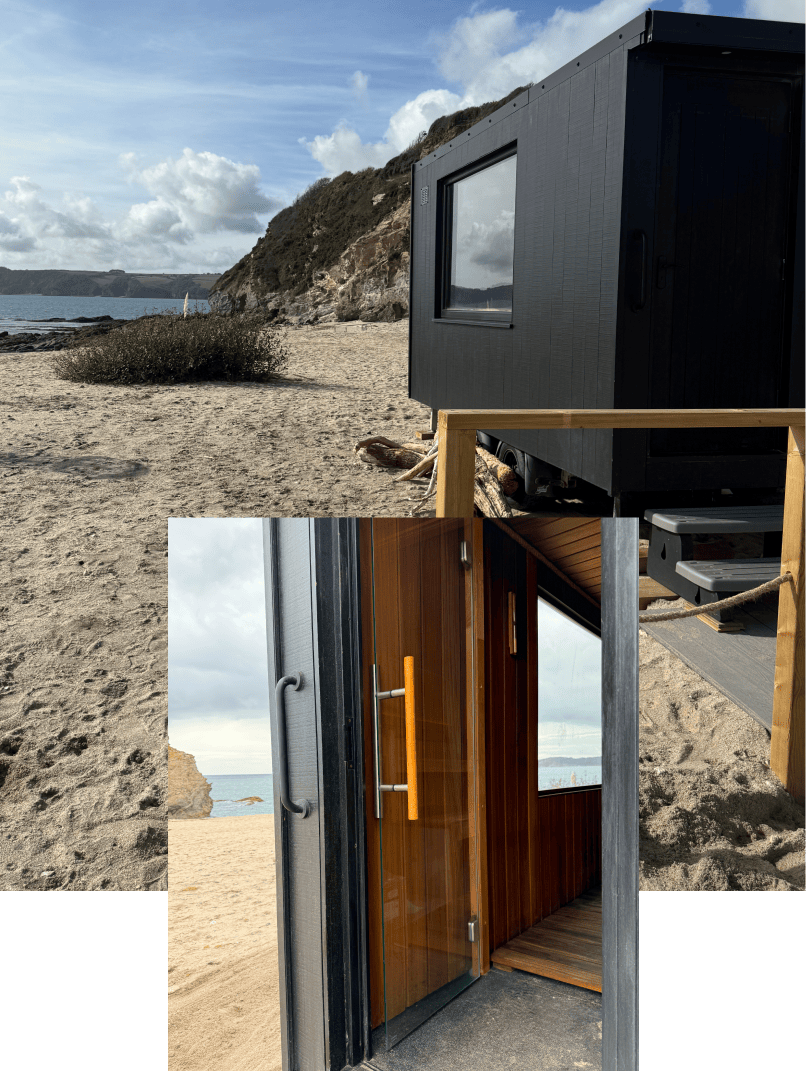 Carlyon Bay Sauna inside and out